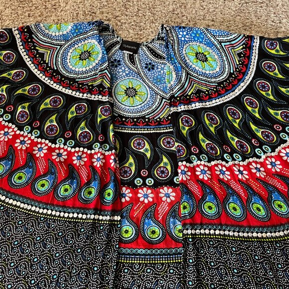 Stylepark1 Hand Made cover up sequined, fringed, open front kaftan  OS - Picture 3 of 8